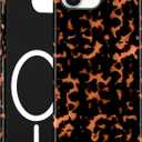 Jusy Magnetic Brown Tortoise Shell Phone Case for iPhone 16 Plus,Orange | Compatible with MagSafe,Cute Aesthetic Cheetah Leopard Design,TPU and PC Protective Shockproof Cover