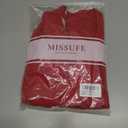 Missufe Women's V Neck Ruffle Short Sleeve Bodycon Summer Casual T Shirt Dress (S)