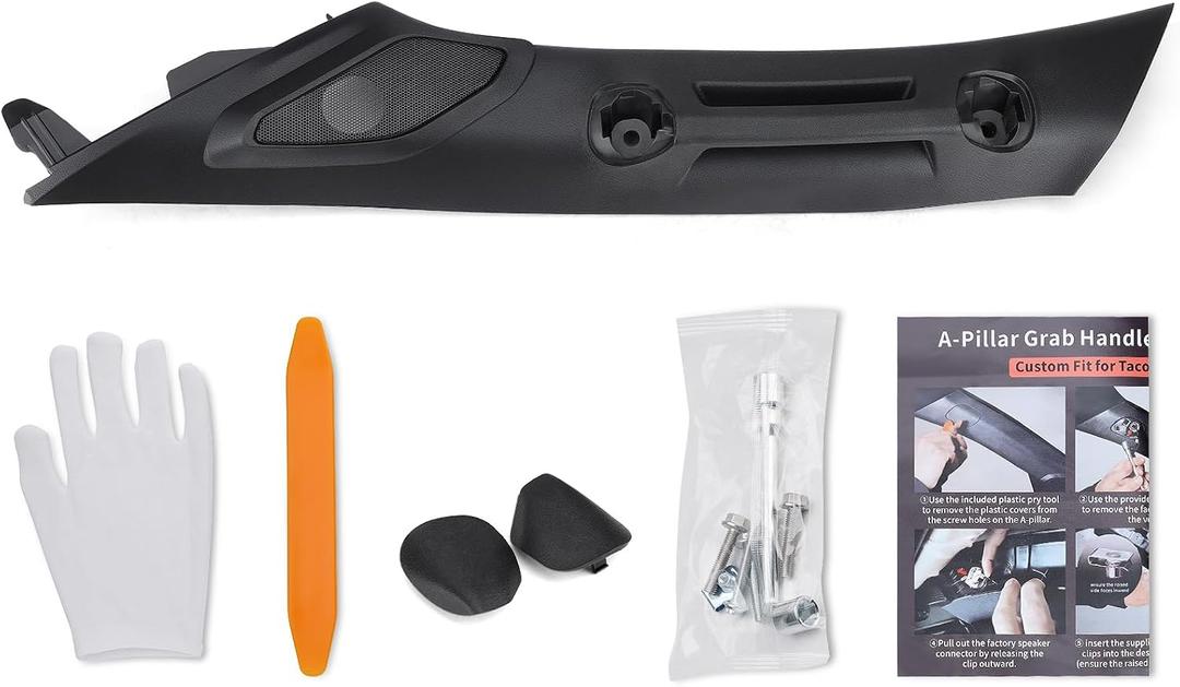LOCOPOW Driver Side A-Pillar Grab Handle for Toyota Tacoma 4th Gen 2024-2026, OEM-Style Texture, No Creaking, Interior Assist Handle Replacement Black