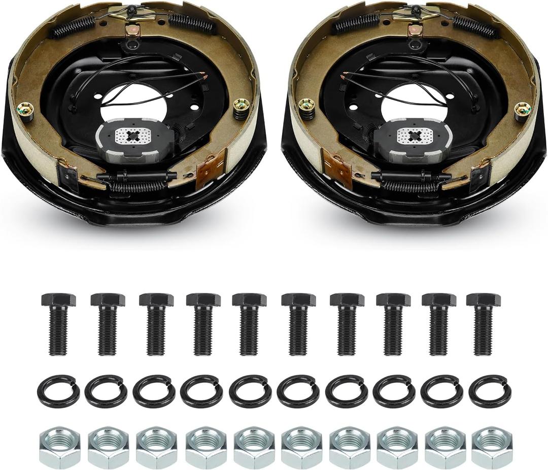 SEHNSUCHT Trailer Electric Brakes, 1 Pair of Electric Brake Assembly 12" X 2" for 5200lb 6000lb 7000lb Axle (Set 2: 1 Left+1 Right)