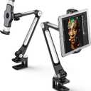 AboveTEK Multi-Angle Adjustable Tablet Stand, 360 Swivel Arm Aluminum Clamp for 4"-11" Tablets/Phones, Supports iPad/iPad Mini, Black