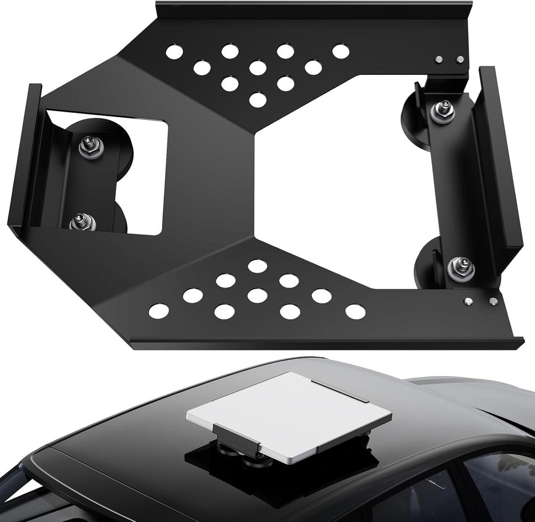 for Starlink Mini Mount, Magnetic Starlink Mini Car Mount Base Suction Cup Accessories Truck RV Flat Rack Roof Sunroof Kit Boat V4for Camping, High-Speed & Extreme Conditions (Black)