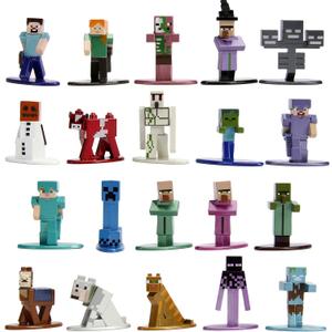 Jada Toys Minecraft 1.65" Die-cast Metal Collectible Figurine 20-Pack Wave 2, Toys for Kids and Adults, Multi (30770)