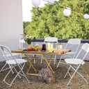 6pcs Injection Molding Classic Garden Plastic Folding Chair White