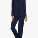 Ekouaer Womens Pajama Sets 2 Piece Lounge Set Fall Winter Pajamas Long Sleeve Pjs Top and Pants Soft Pj Sets Loose Sleepwear Size L