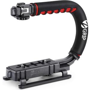 Zeadio Video Action Stabilizing Handle Grip Handheld Stabilizer with Cold-Shoe Mount for All DSLR Camera Camcorder
