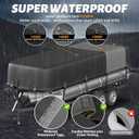 5-Ply 1600D+1200D Pontoon Boat Cover - Fully Waterproof & Ultra-Durable Tear-Resistant, with Large Storage Bag & Reinforced Windproof Straps (Fits 25'-28' Length, Up to 102" Beam Width)