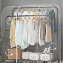 Garment Rack Cover, Transparent PEVA Clothes Rack Cover with 2 Smooth Zipper, Clothing Dustproof Waterproof Protector Cover (47X20X59-Clear)