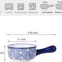 Selamica Ceramic Soup Crocks With Handles, 15 OZ French Onion Soup Bowls, Oven Safe Soup Bowls For Cereal, Stew, Chilli, Pot Pies, Baking, Microwave Dishwasher Safe, Set of 4, Vintage Blue