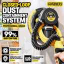 Drywall Sander with Vacuum Dust Collection, 99% Dust-Free Electric Pole Sander for Drywall, 6A 780W 7 Variable Speed 9001800 RPM, Telescoping Handle, LED Light, 16FT Power Cord, for Popcorn Ceiling
