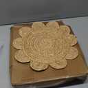 10 Set 13.8 Inch Round Woven Rattan Placemats Plate Chargers, Scalloped Edge Rattan Place Mats, Boho Farmhouse Braided Straw Table Mats for House Warming Gifts Dining Table Decor, Party