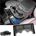 Center Console Cup Holder Organizer Compatible with 2013-2024 Dodge RAM(1500/1500 Classic/2500/3500) Accessories, Cup Holder Front Storage Box Tray(Only fit Jump Seat with Three Cup Holders)