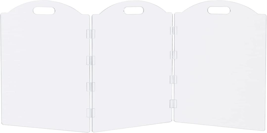 Freestanding Pet Gate Collection,Non-Metal Gates for Pets,Feoyoho Foldable Clear Acrylic Pet Dogs Cats Gate for Doorways Stairs House Folding Indoor Barrier Fence,3 Panels