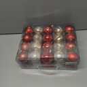 40PCS 2.36" Christmas Balls Ornaments, Plastic Christmas Tree Ornaments, Holiday Baubles, Hanging Decorations for Xmas Trees Holiday Party, Gold Red Baubles