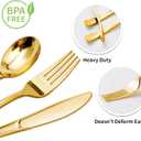 Goodluck 500PCS Gold Plastic Silverware, Gold Utensils Disposable, Plastic Cutlery Set of 200 Forks, 150 Spoons, 150 Knives for Wedding, Party, Birthday, Holidays