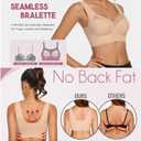 WOWENY Seamless Wirefree Bras for Women Comfy Mesh Soft Padded Back Smoothing Bra (Beige, L)
