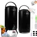 Insulated Beverage Dispenser 3.2 Gallon - Thermal Haot Beverage Dispenser for Parties, Hot Drink Dispenser with Spigot for Hot Water Coffee Tea Milk Cocoa, Black, 2 PACK, Non-Electric, NEW