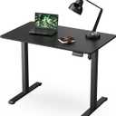 Mount-It! Electric Standing Desk Adjustable Height 40x24 – Compact Sit Stand Desk with Memory Presets, Home Office Workstation, Ergonomic Small Computer Table, Black Frame and Black Top