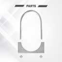 4" U-shaped Exhaust Pipe Clamp Mild Steel Muffler Exhaust Clamps with Anti-Rust Coat Pack of 2