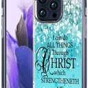 Compatible with iPhone 15 Pro Max Case Clear Cute for Women - Rugged Phone Cases Funda Protector Cover Skin (Blue Christian Bible Religions)