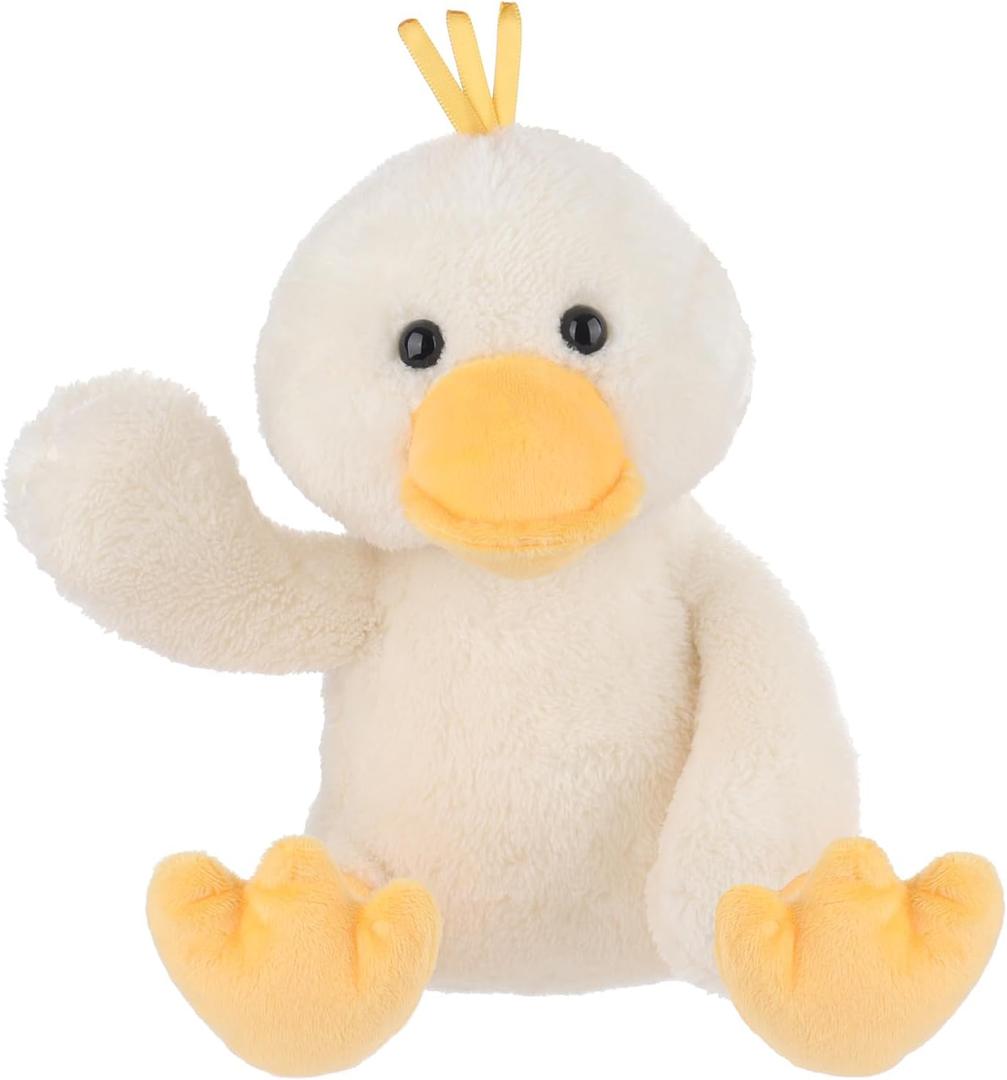 Apricot Lamb Toys Plush White Velvet Duck with Thin Foot Stuffed Animal Soft Cuddly Perfect for Kids (9 in)