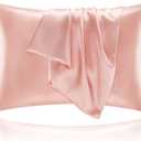 BEDELITE Satin Pillowcase for Hair and Skin, Super Soft and Cooling Similar to Silk Pillow Cases 2 Pack with Envelope Closure, Gift for Women Men(20"x26" Standard Size, Coral)