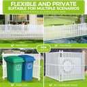 Air Conditioner Fence 36" W X 45" H Trash Can Fence Pool Equipment Enclosure Vinyl Privacy Fence Outdoor No Dig Privacy Fence 3 Panels with Metal Stake, White