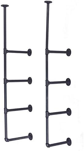 Amazon.com: Topower Industrial Country Style Decorative Pipe Wooden Wall ShelvesRustic DIY Ceiling Pipe Shelf Wall Vintage Hung Bracket Industrial Shelves (Black) : Tools & Home Improvement