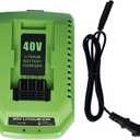 40V Battery Charger Replacement for GreenWorks 40V G-MAX Li-ion Lithium Battery Replacement for 29482 29462 29472 2901319 2938302 BAF702 L-300 BAF704 BAF705, Compatible with 40V Volt Power Tools