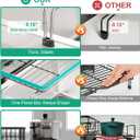 GSlife Expandable Dish Drying Rack for Kitchen Counter, Large Capacity 2-in-1 Rust Resistant Dish Drainer with Swivel Spout and Pull Out Over Sink Extension, 16.7" W x 12.6"-22.4" L, Black