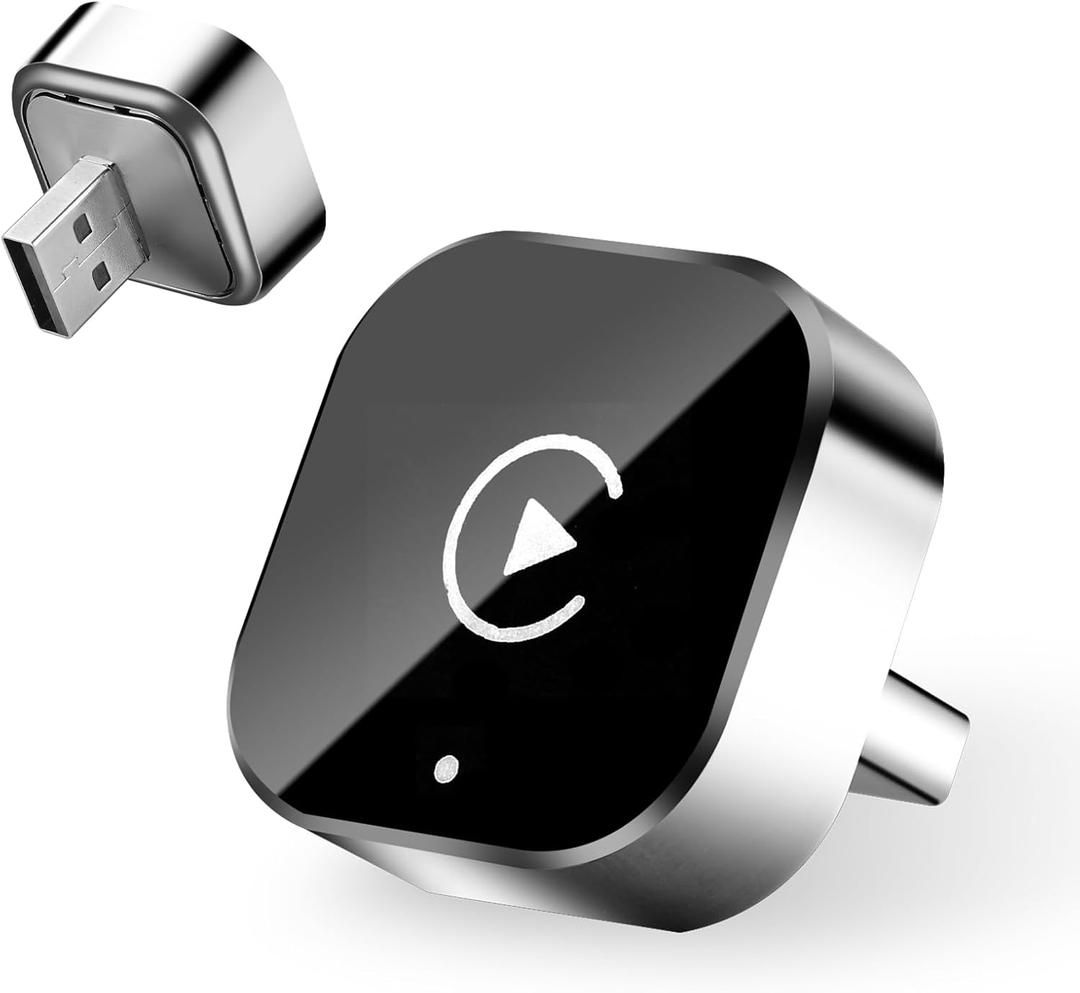 Wireless CarPlay Adapter, 2-in-1 Mini CarPlay & Android Auto Wireless Adapter, Plug & Play, Mini USB Design, Auto Connect, Car Accessories, Car Play Compatible with iPhone & Android