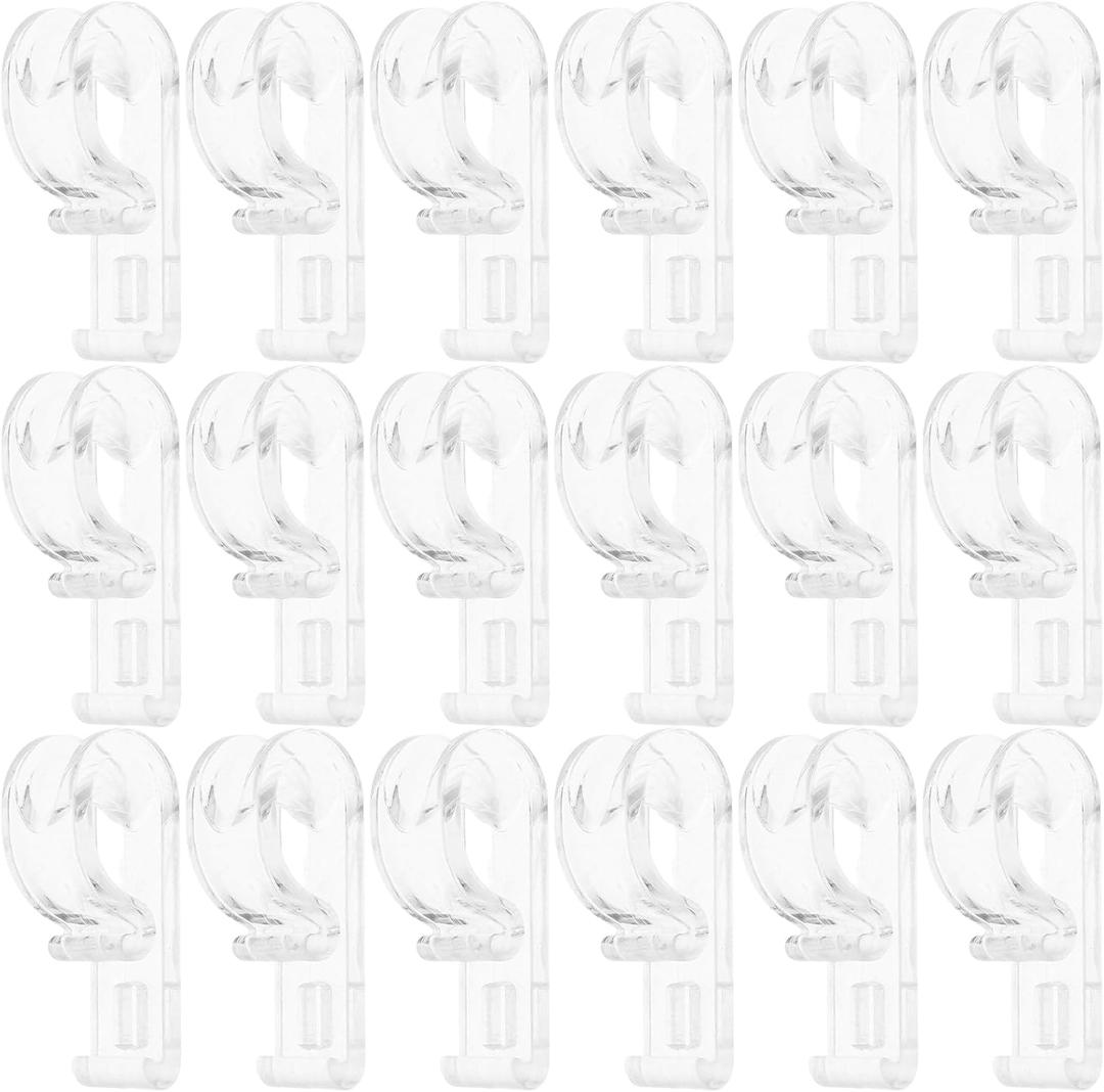 Luxshiny 30Pcs Transparent Curtain Hooks Roller Blind Chain Retainer Clips Beaded Chain Fixation for Window Shade Safety Easy Installation Home Office