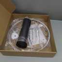 Black Lamp Shade, Large Drum Lampshade 13in Top x 13in Bottom x 10in High, Replacement Lamp Shade Natural Linen Hand Crafted for Table Lamps Floor Lamps Chandelier Lamp, Easy Assembly Required