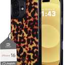 Cocomii - Rectangle Case Compatible with iPhone 16 - Compatible with MagSafe, Classic Tortoise Shell, Elegant Animal Print, Magnetic Phone Case for iPhone 16 6.1 inch, Black/Amber
