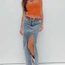REORIA Butsmooth Women's Square Neck Going Out Crop Tops Double Lined Cute Basic Tank Tops 2026 Clothes (Orange, XXL)