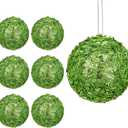 6 Pcs 4" Sequin Ornaments,Glitter Christmas Ball Ornaments, Sparkle Christmas Ornaments, Christmas Ornaments Tree Decorations Green Christmas Hanging Ball for Holiday Indoor Outdoor Decor,  6 Pcs-green