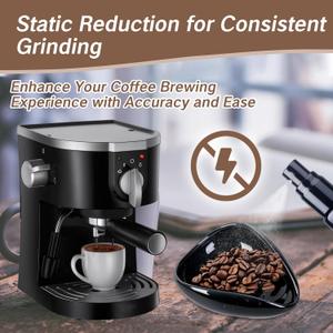 2 x 3 PCS Coffee Dosing Cup and Spray Bottle with a Spoon Kit Espresso Barista Accessories Ceramic Dosing Tray for Ground Coffee or Tea Mister Spray Bottle Reducing Static Barista Tool Set