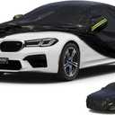 KouKou Car Cover Waterproof All Weather, 7 Layers Outdoor Car Covers for Automobiles, Universal Fit for BMW 5 Series 535i 530i 528i, Lincoln MKZ, Dodge Charger, ect. (Length 193-208 inch) (black)