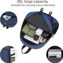 Lightweight Hiking Backpack 30L Packable Foldable Daypack Collapsible Travel Bag Water-Resistant for Women Men (Navy Blue), Large