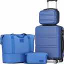 Kono Luggage Set 4 Piece Carry On Hardside Luggage with TSA Lock Spinner Wheels Carry On Suitcase Navy (Carry-On Travel Set (DB/TB/12/20"))
