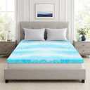 IULULU Queen Size Mattress Topper, 3 Inch Gel Memory Foam Topper in a Box, Pressure Relief & Cooling, CertiPUR-US Certified