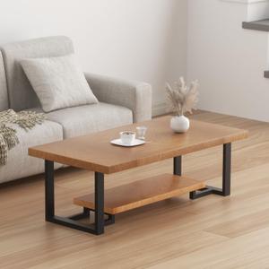 Upgraded 2 Tier Coffee Table Legs, Square Metal 16 Inch Height 18 inch Width, Heavy Duty Bench & DIY Side Table Legs Set of 2