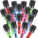 24PCS Inflatable Microphones for 80s 90s Party Favors Decorations - 80s 90s Party Decorations Supplies Plastic Toy Microphone Prop for Adult