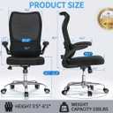 TRALT Ergonomic Office Chair - Desk Chair with Wave High Back Adjustable Lumbar Support Computer Chair - Gaming Chairs Mesh Backrest and PU Leather Seat for Home Reading Chairs to Adults(Black), Pack of 1