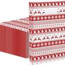 Cholemy 100 Pcs Christmas Plastic Bags Bulk, 9 x 12 Inch Christmas Merchandise Goodie Gift Bag with Handles Retail Shopping Tote for Holiday Party Favor Supplies Business(Ugly Sweater)