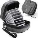 K&F CONCEPT 10 in 1 Lens Filter Case, Hard Shell Camera Filter Pouch Up to 82mm with Hand Strap, Waterproof Camera Lens Filter Storage Wallet for ND UV CPL Filter Pouch (Grey)