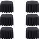 Surmente 120 inch Round Tablecloths -10 Pack Black Round Table Cloths, Polyester Fabric Table Covers for Wedding, Party, Banquet, or Restaurant
