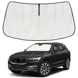 Windshield Sun Shade for Volvo XC60 2018-2025 2026, Front Window Visor Accessories, Accordion Folding Design Blocks Heat & UV Rays Maintain Cool Interior and Save Space