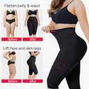 Nebility Compression Leggings for Women Seamless Shapewear Butt Lifting Panties Waist Trainer Tummy Control Thigh Body Shaper (Black, S)