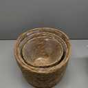 Juvale Seagrass Indoor Planter Set with Plastic Lining, 3 Small Woven Wicker Baskets for Plants, Flower (3 Sizes)